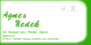 agnes medek business card